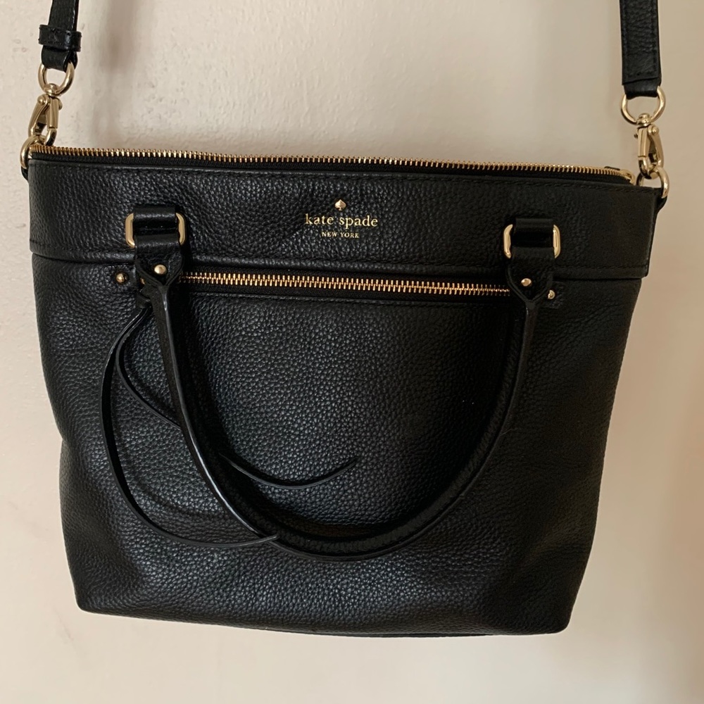 Kate Spade black crossbody purse, med-large size